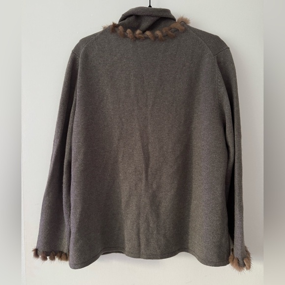 DD Collection Cashmere blend with Mink Trim Sweater Set - Picture 2 of 6